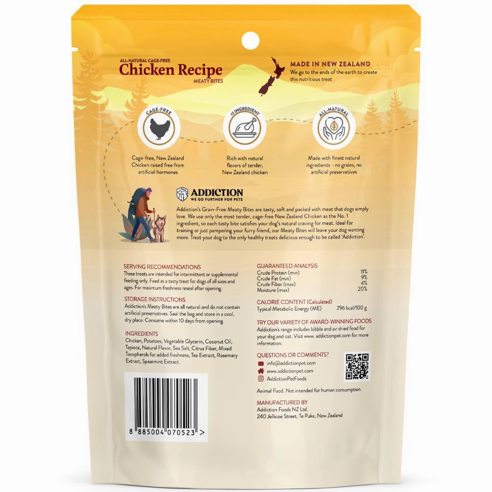 '50% OFF': Addiction Meaty Bites Chicken Grain Free Dog Treats 4oz