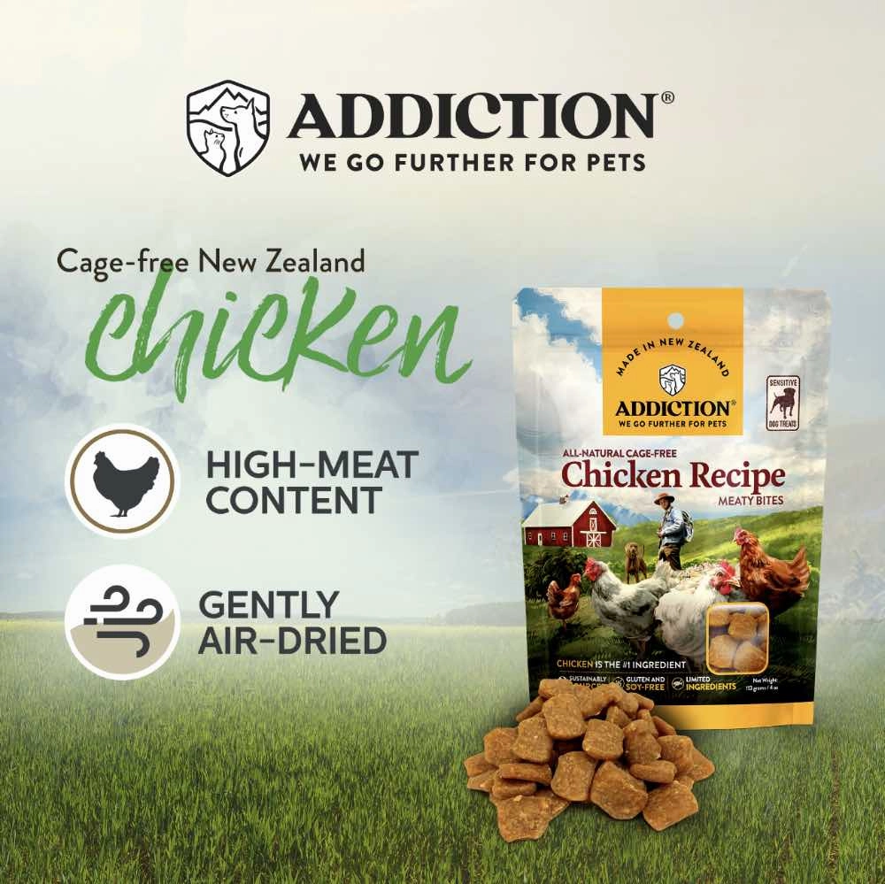 '50% OFF': Addiction Meaty Bites Chicken Grain Free Dog Treats 4oz
