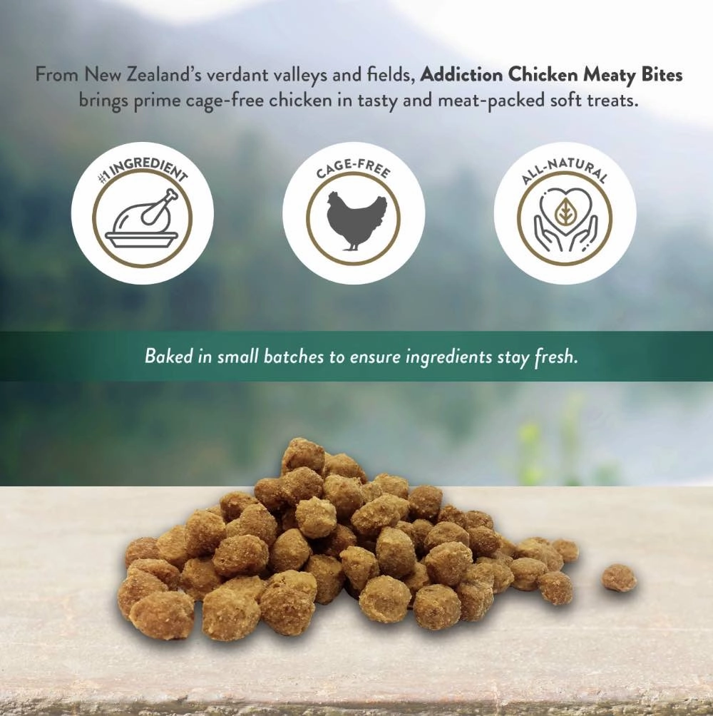 '50% OFF': Addiction Meaty Bites Chicken Grain Free Dog Treats 4oz