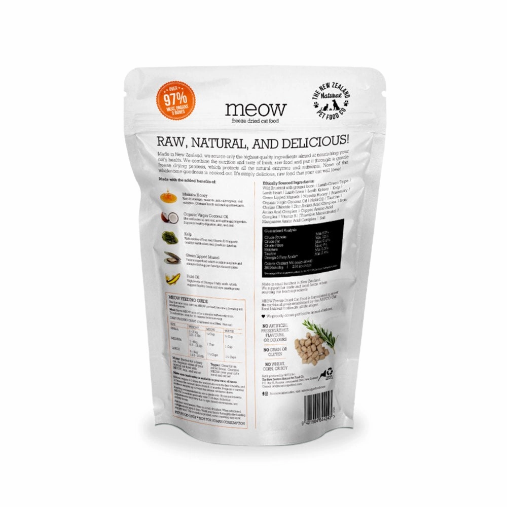 'BUNDLE DEAL': MEOW Wild Brushtail Grain-Free Freeze Dried Raw Cat Food 280g