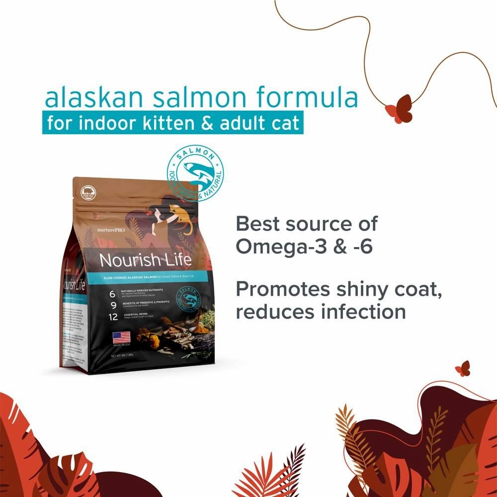 'BUNDLE DEAL': Nurture Pro Nourish Life Alaskan Salmon Indoor Kitten & Adult Formula Dry Cat Food