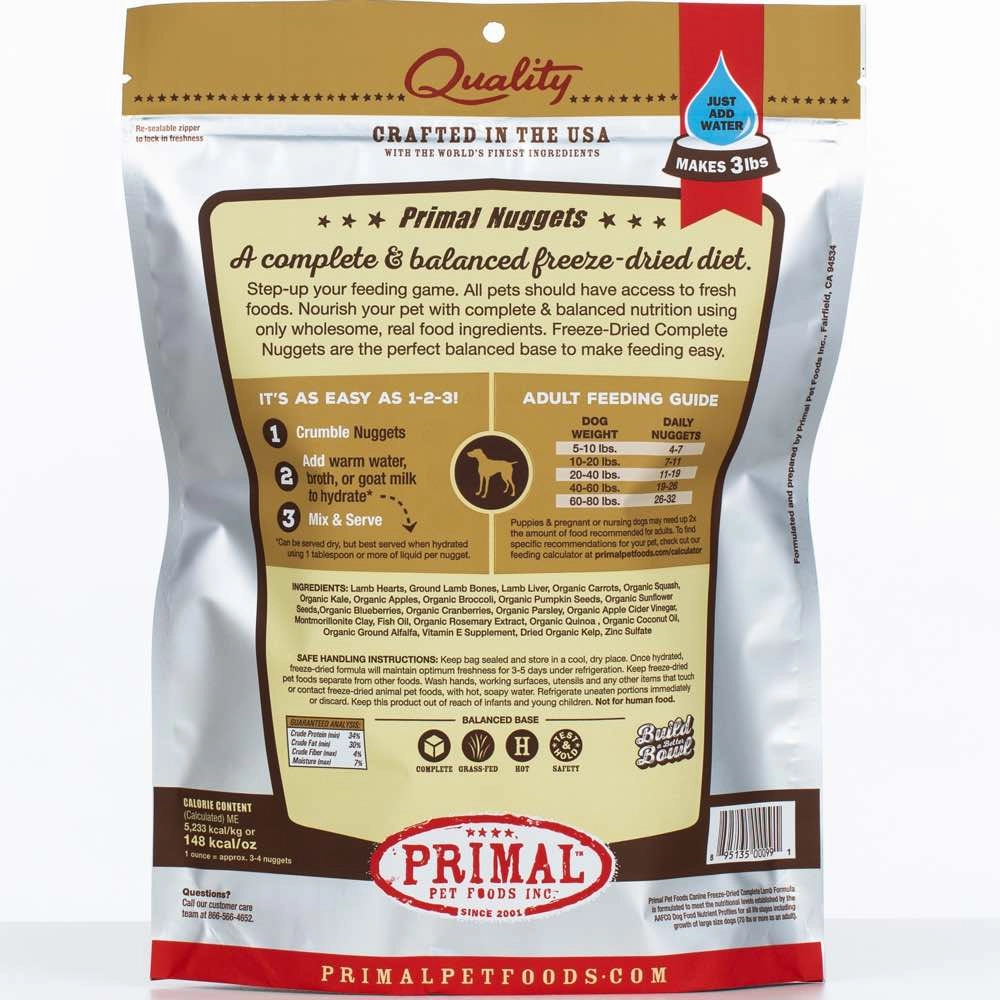 'BUNDLE DEAL': Primal Lamb Formula Grain-Free Freeze-Dried Dog Food 14oz