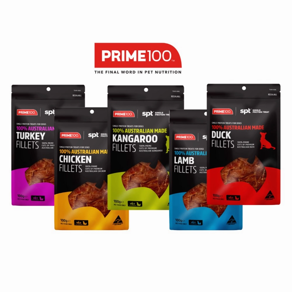 'BUNDLE DEAL': Prime100 Single Protein Duck Fillets Air Dried Dog Treats 100g