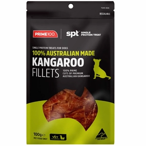 'BUNDLE DEAL': Prime100 Single Protein Kangaroo Fillets Air Dried Dog Treats 100g