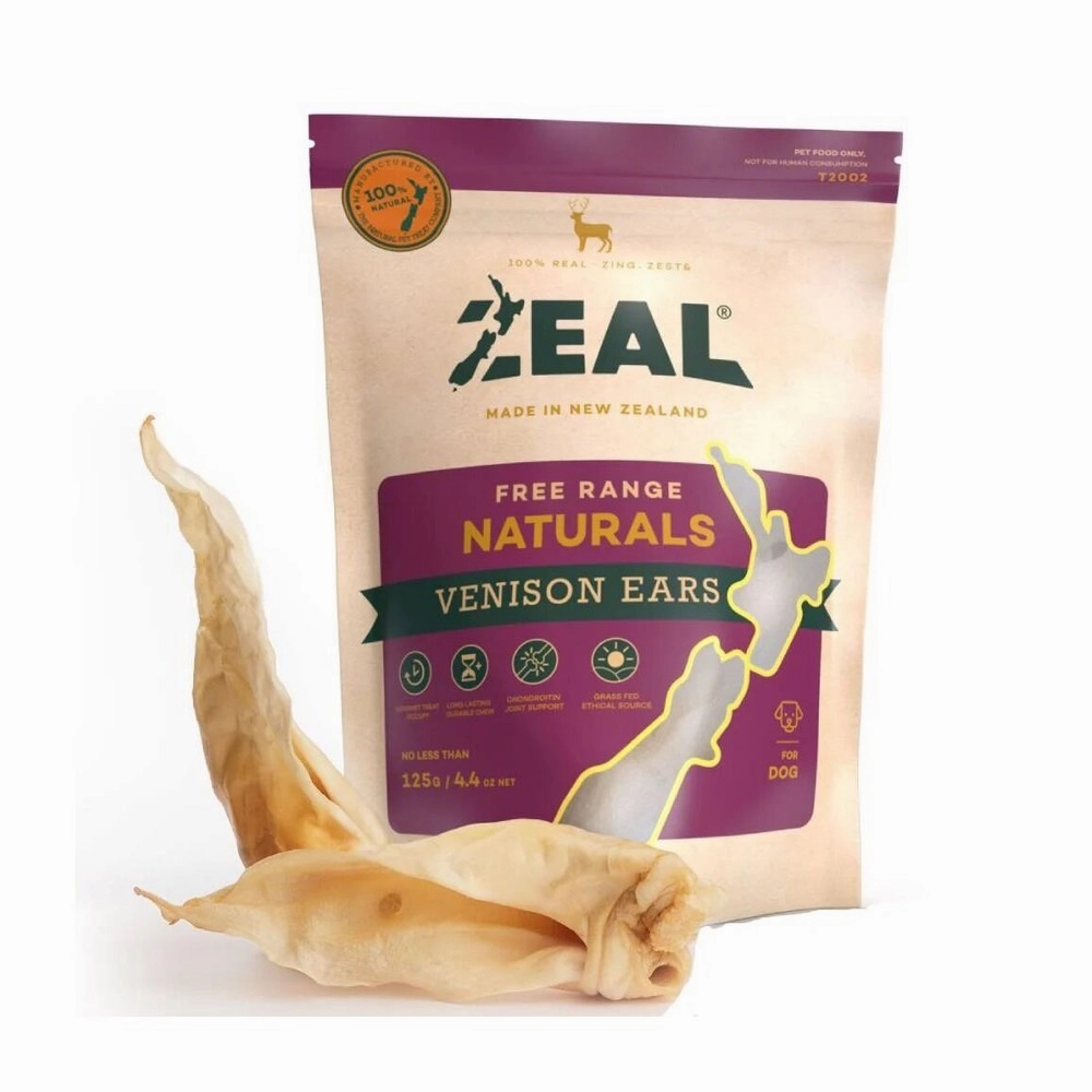 'BUNDLE DEAL': Zeal Free Range Naturals Venison Ears Dog Treats 125g