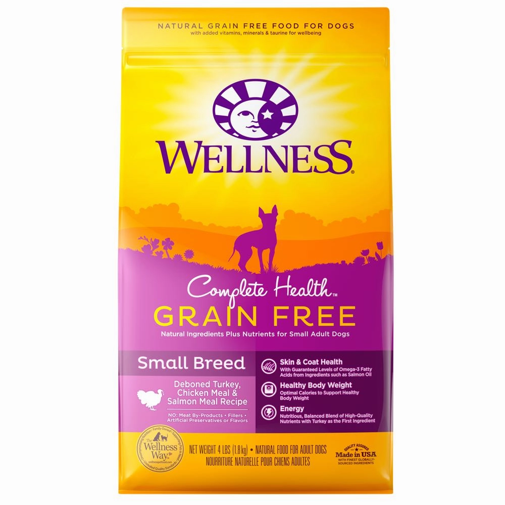 'BUNDLE DEAL/FREE FD TREATS': Wellness Complete Health Turkey, Chicken & Salmon Small Breed Adult Grain Free Dry Dog Food