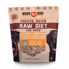 'BUNDLE DEAL w FREE FD TREATS': Boss Dog Chicken Grain-Free Freeze-Dried Raw Dog Food 12oz