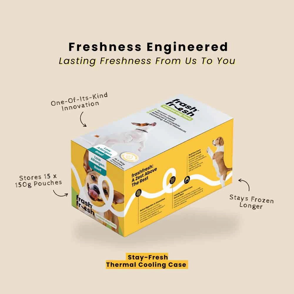 'FREE DEFROSTING TRAY': frashfresh Cooked Duck NutriAbsorb Frozen Dog Food 2.25kg