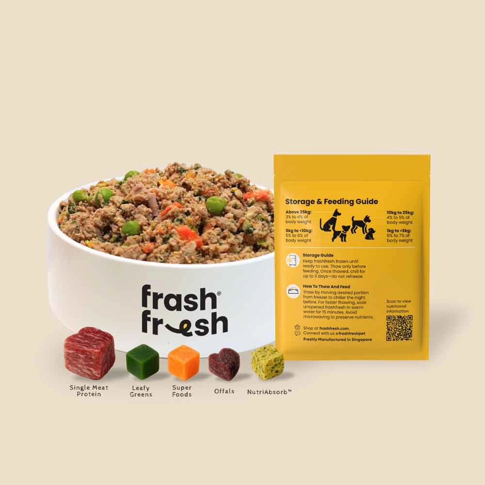 'FREE DEFROSTING TRAY': frashfresh Cooked Duck NutriAbsorb Frozen Dog Food 2.25kg