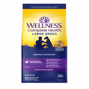 'FREE FD TREATS': Wellness Complete Health Large Breed Chicken Adult Dry Dog Food 30lb (Exp 26Nov25)