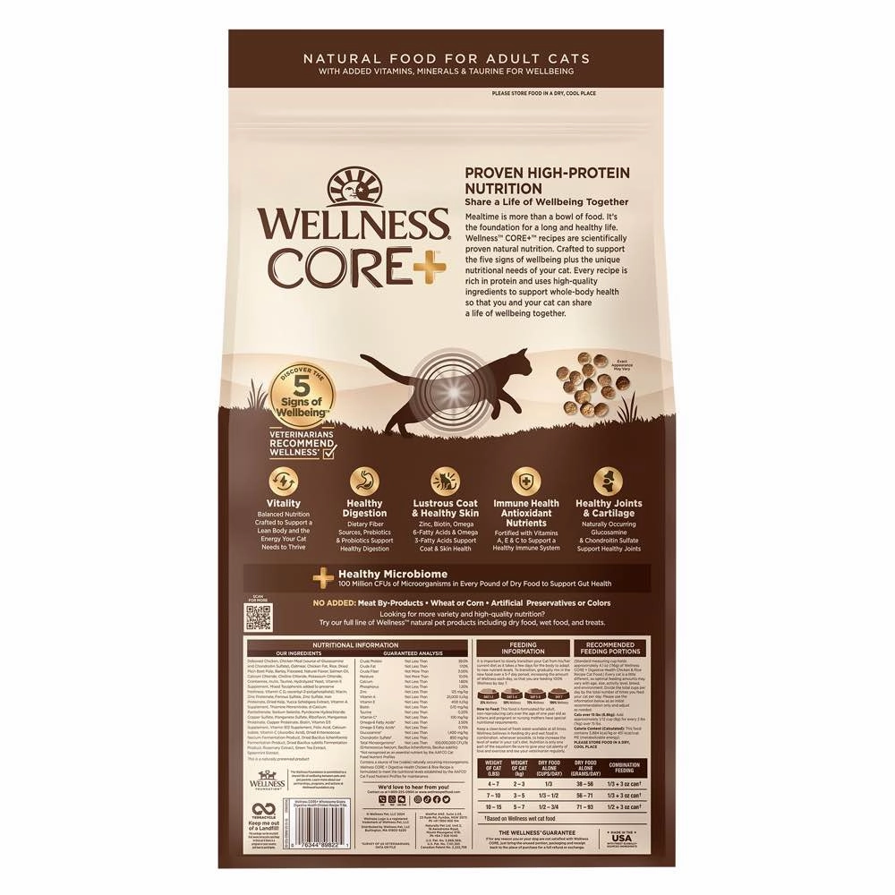 'FREE TREATS': Wellness CORE  Indoor Chicken, Turkey & Chicken Meal Indoor Formula Dry Cat Food