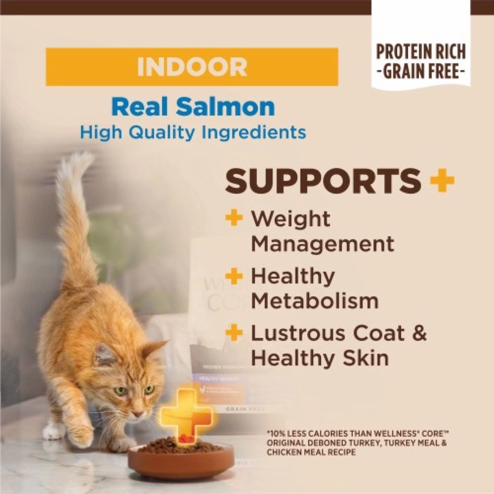 'FREE TREATS': Wellness CORE  Indoor Salmon & Herring Grain-Free Dry Cat Food