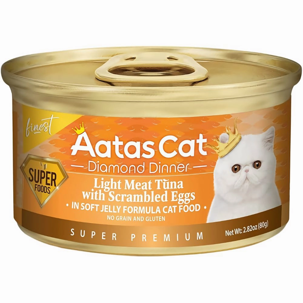Aatas Cat Finest Diamond Dinner Tuna with Scrambled Eggs in Soft Jelly Canned Cat Food 80g
