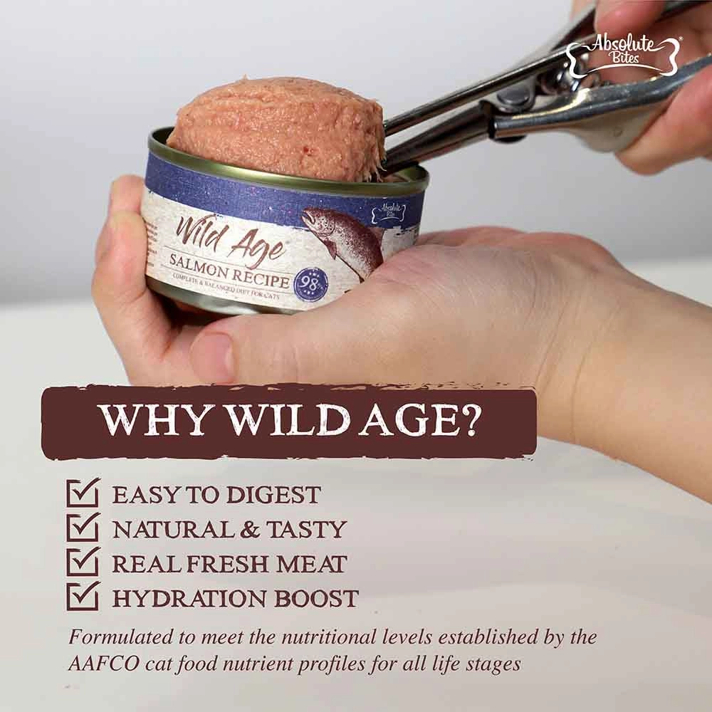 Absolute Bites Wild Age Chicken Complete & Balanced Diet Canned Cat Food 80g - Box of 6
