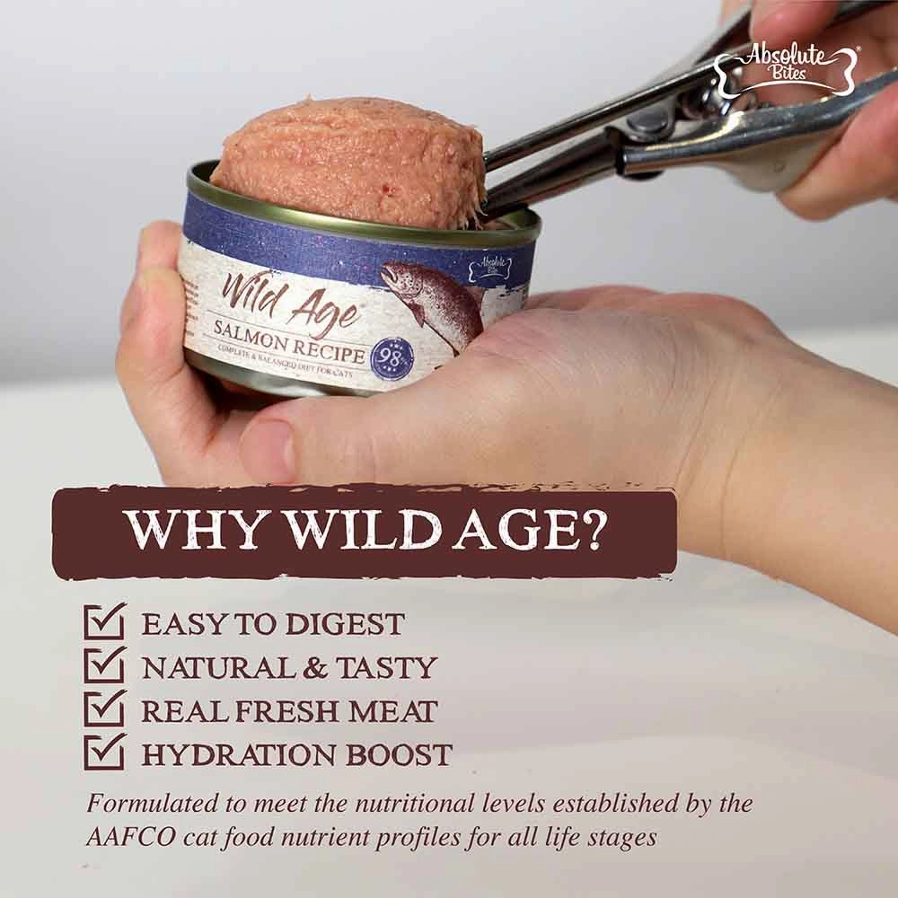 Absolute Bites Wild Age Chicken Complete & Balanced Diet Canned Cat Food 80g - Box of 6