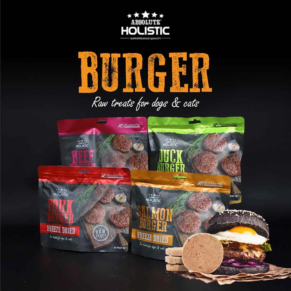 Absolute Holistic Beef Burger Freeze Dried Raw Treats for Cats & Dogs 80g