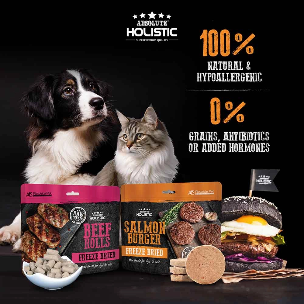 Absolute Holistic Duck Rolls Freeze Dried Raw Treats for Cats & Dogs 60g