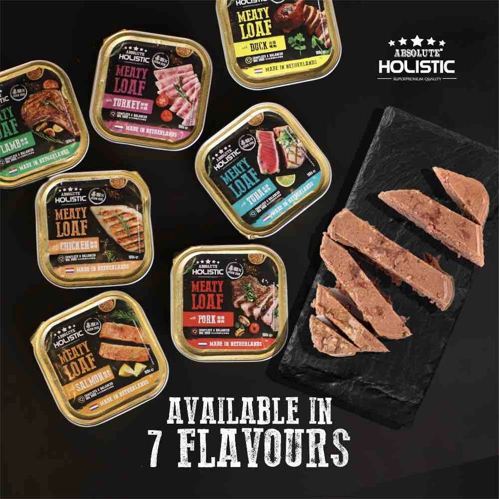 Absolute Holistic Pork Complete & Balanced Meaty Loaf Wet Tray Dog Food 100g