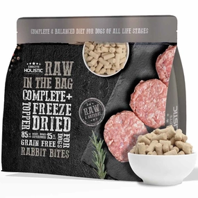 Absolute Holistic Raw in the Bag Rabbit Bites Complete Freeze Dried Dog Food 14oz