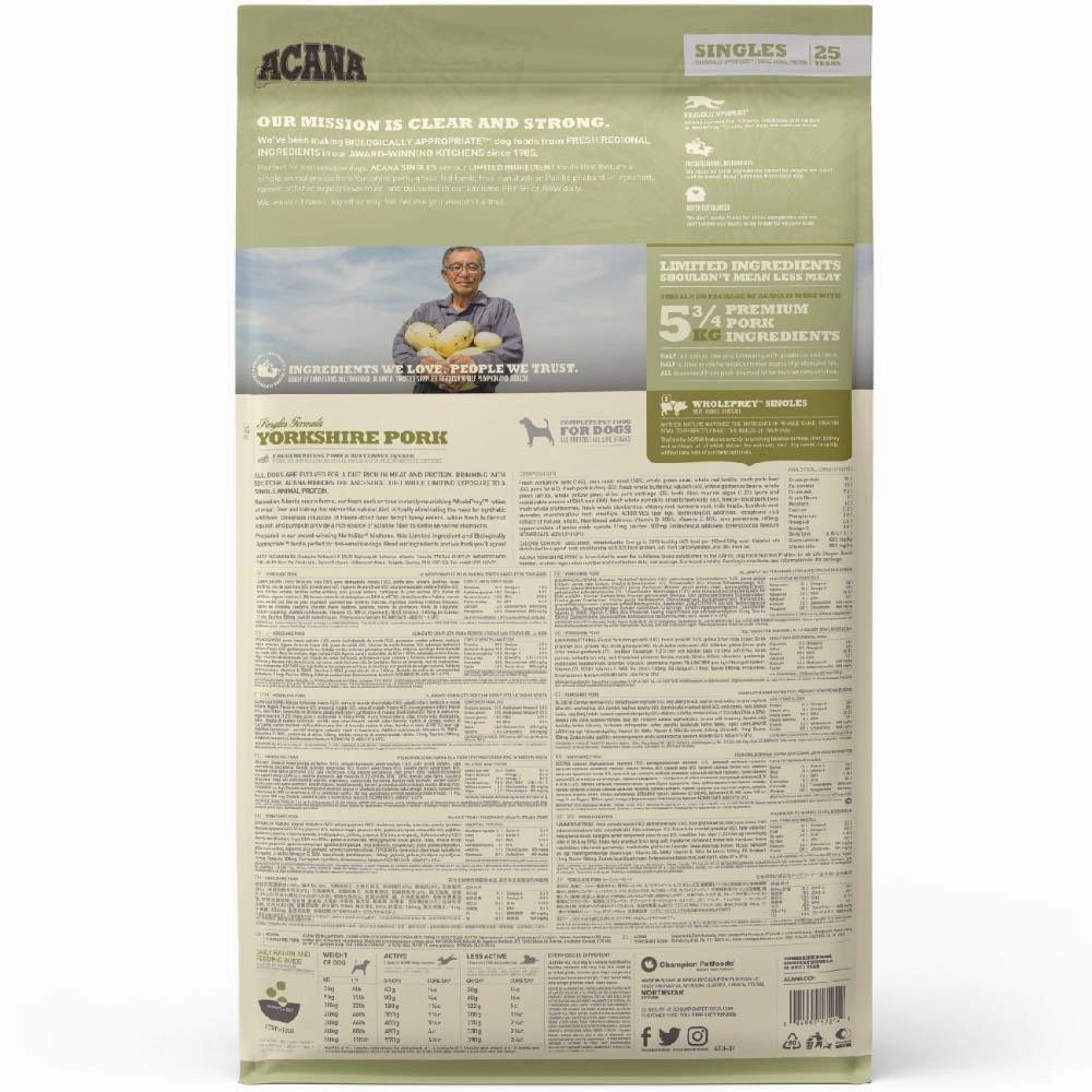 ACANA Singles Yorkshire Pork Dry Dog Food