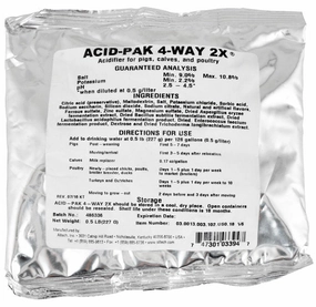 Acid-Pak 4-Way 2X Acidifier for Pigs, Calves, & Poultry