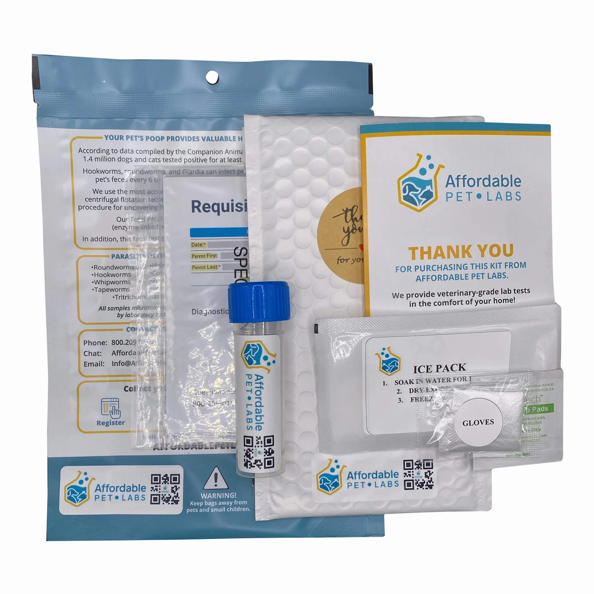 Affordable Pet Labs Large Animal (Horse, Cow, Sheep, Goat and Pig) Fecal Diagnostic Test, Easy Home Kit