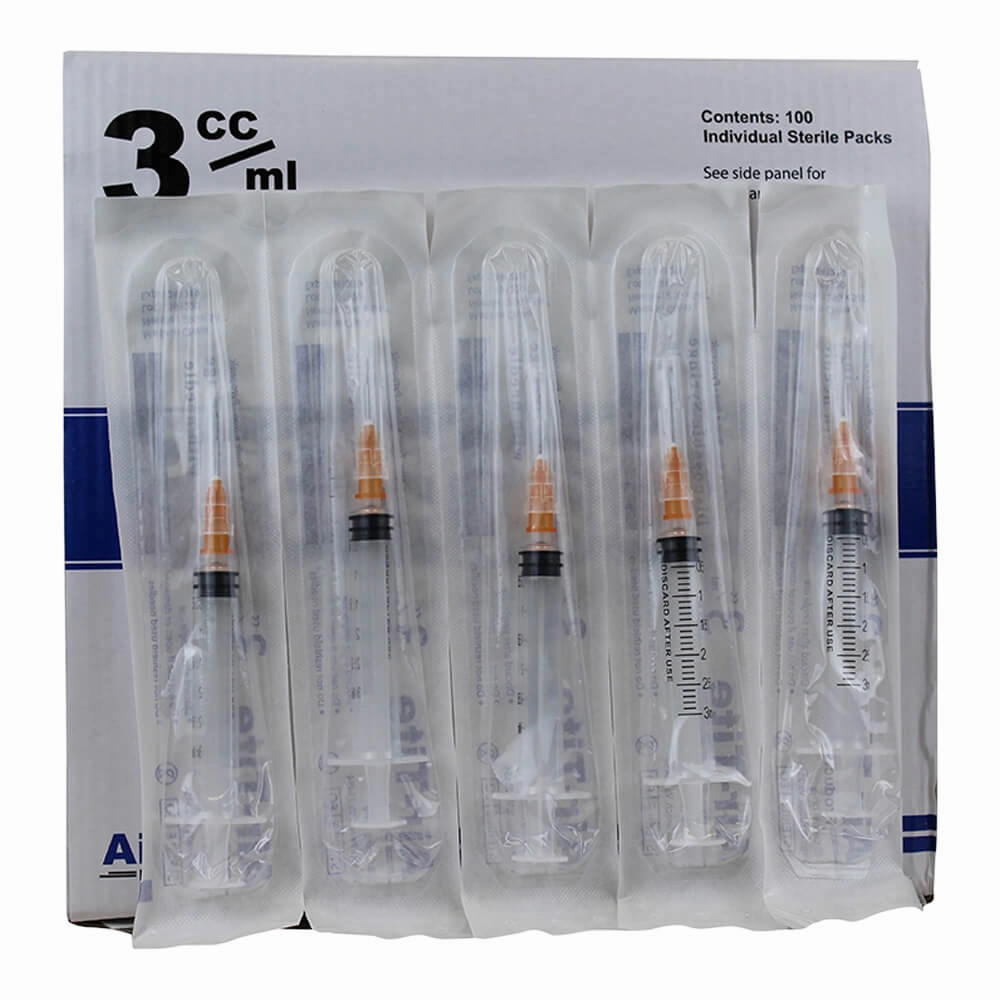 Air-Tite Luer Slip Syringes with Needles, 100 Count