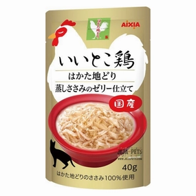 Aixia Iitoko Dori Hakata Jidori Steamed Chicken With Jelly Pouch Cat Food 40g x 12