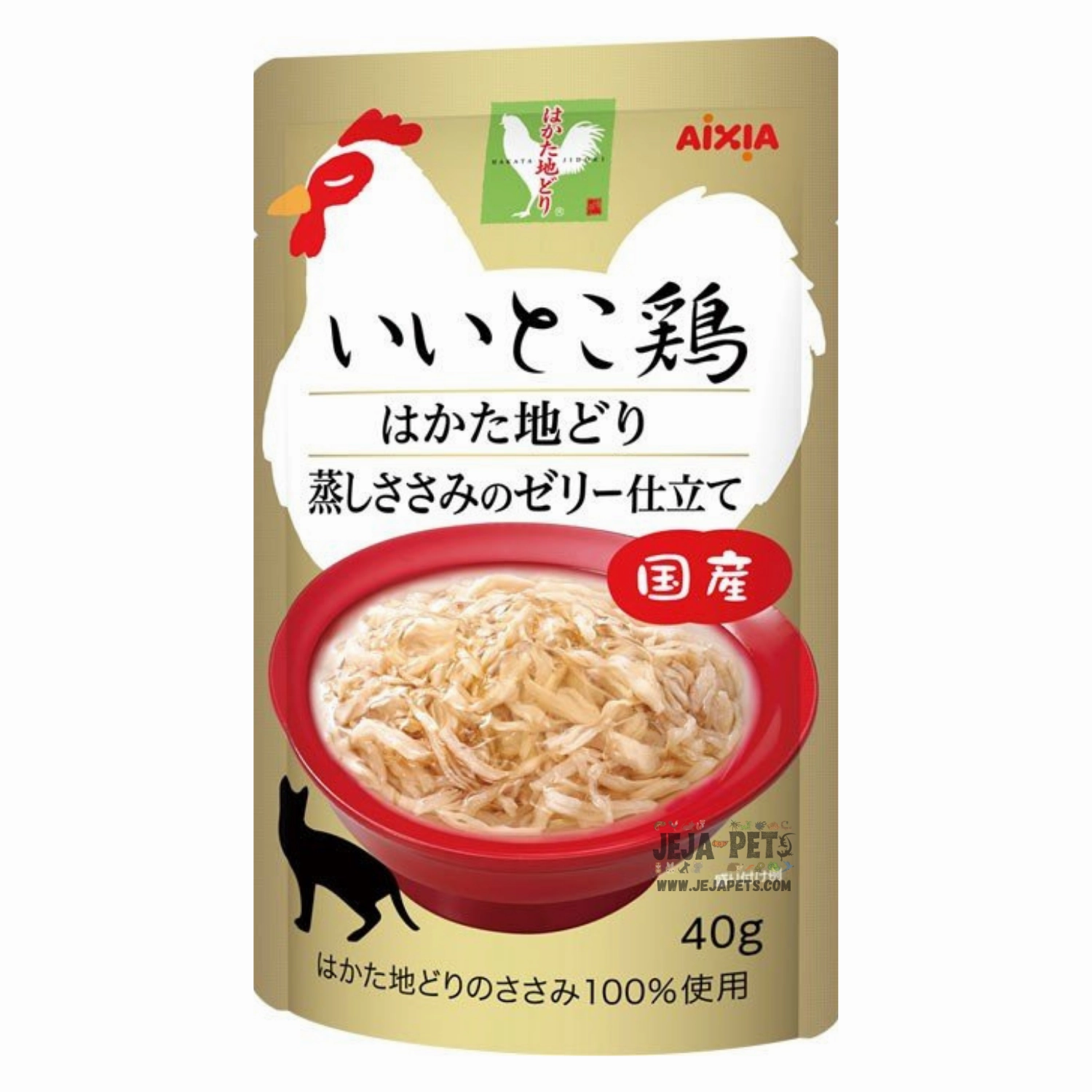 Aixia Iitoko Dori Hakata Jidori Steamed Chicken With Jelly Pouch Cat Food 40g x 12