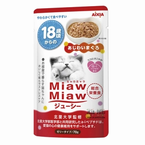 Aixia Miaw Miaw Juicy Tuna 18  Years Old Senior Pouch Cat Food 60g x 12