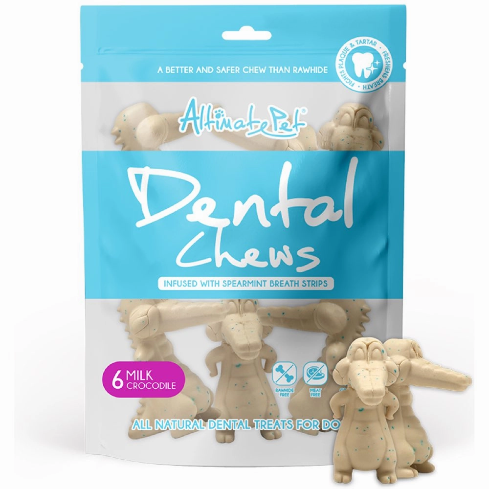 Altimate Pet Milk & Spearmint Crocodile Dental Dog Treats 6pc