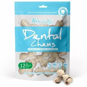 Altimate Pet Milk & Spearmint Knotted Bone Dental Dog Treats 12pc