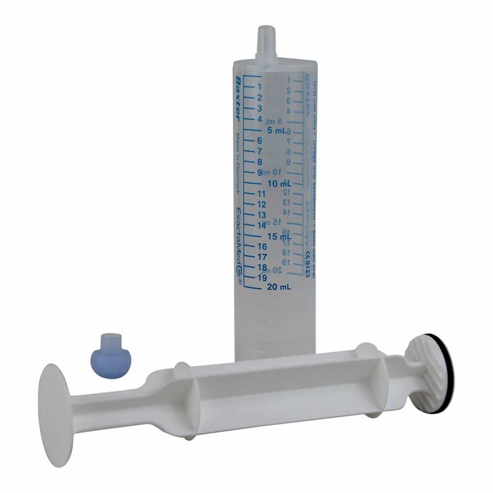 Baxter Oral Syringe, 20 cc, O-Ring, Clear