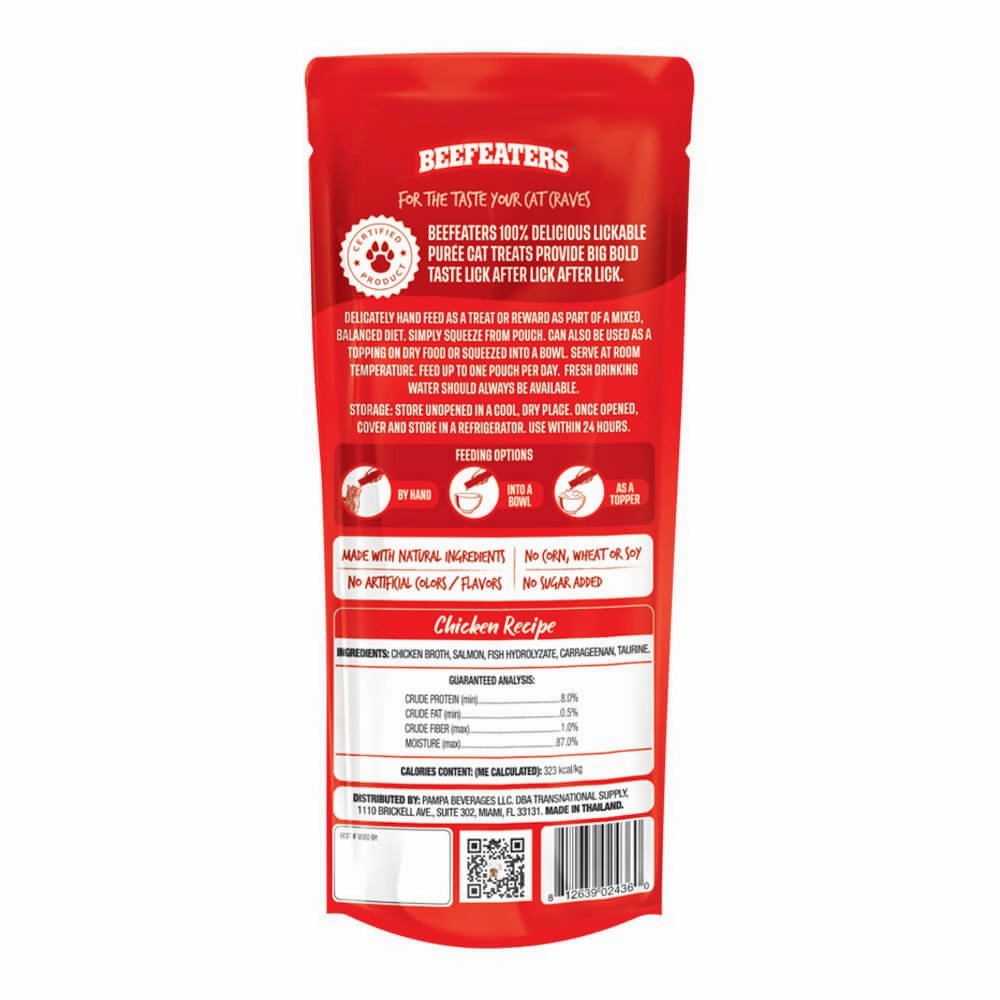 Beefeaters Lickables Puree Cat Treat, 3 ct, Case of 12
