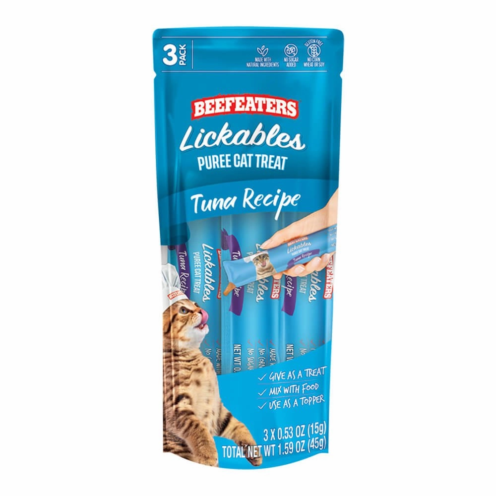 Beefeaters Lickables Puree Cat Treat, 3 ct, Case of 12