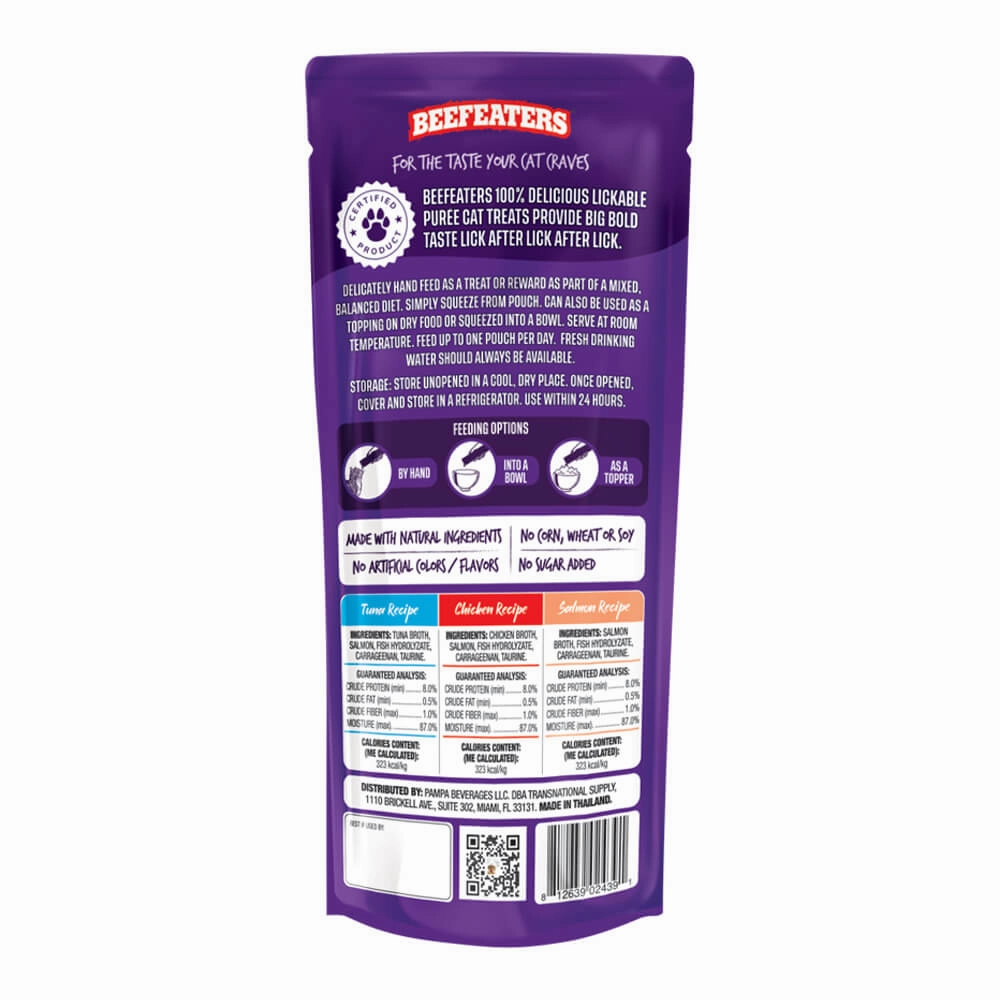 Beefeaters Lickables Puree Cat Treat, 3 ct, Case of 12