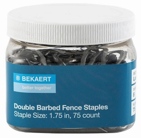 Bekaert 1.75" 8 ga Double Barbed Staples, 75 ct/jar