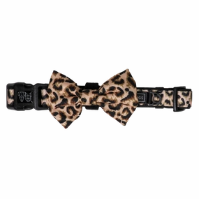 Big & Little Dogs Luxurious Leopard Collar & Bow Tie