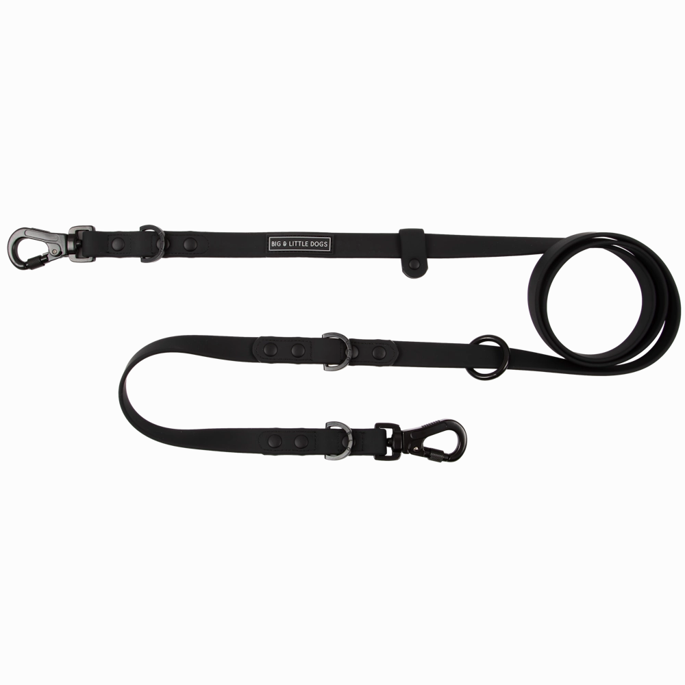 Big & Little Dogs Waterproof 6-in-1 Multi-Function Leash - Black