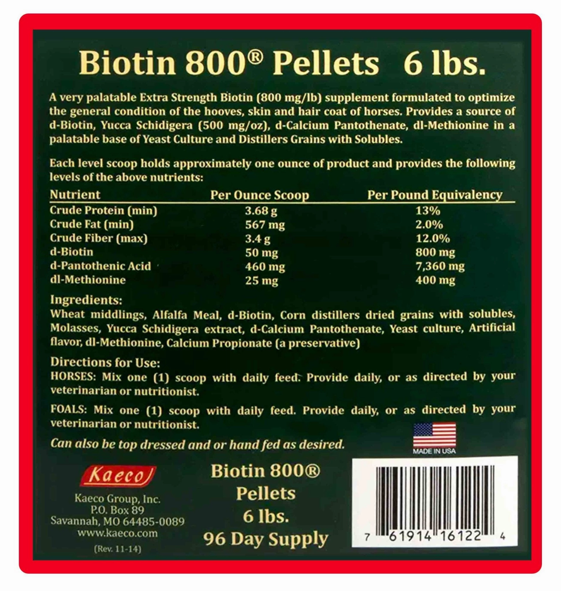 Biotin 800 Pellets Equine Supplement