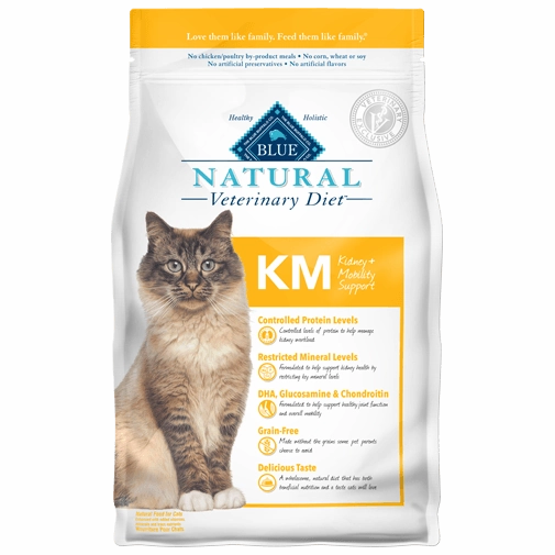 Blue Buffalo BLUE Natural Veterinary Diet KM Kidney   Mobility Support Dry Cat Food