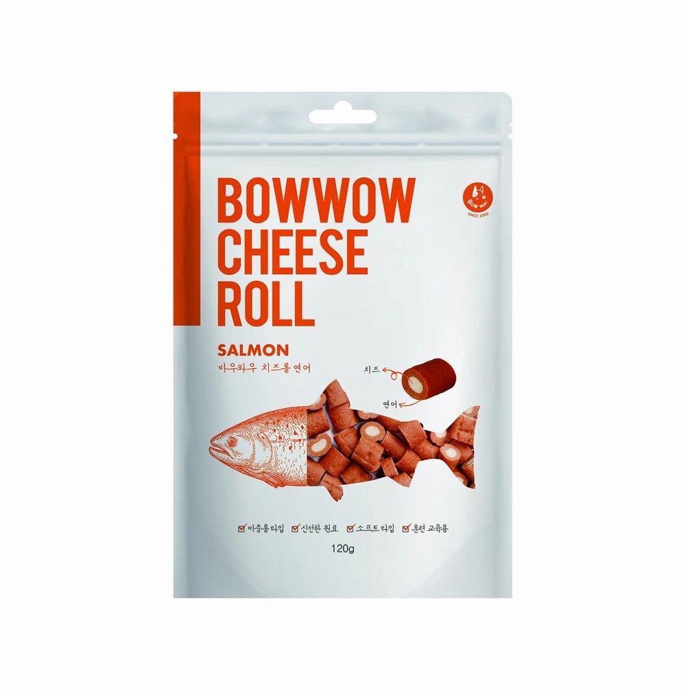 Bow Wow Salmon Cheese Roll Dog Treat 120g