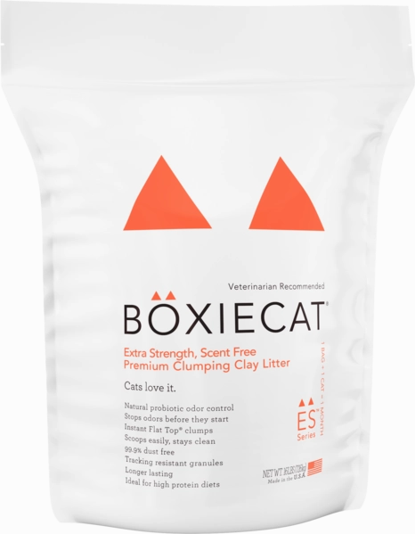 BoxieCat Premium Clumping Clay - Extra Strength Scent Free - Cat Litter