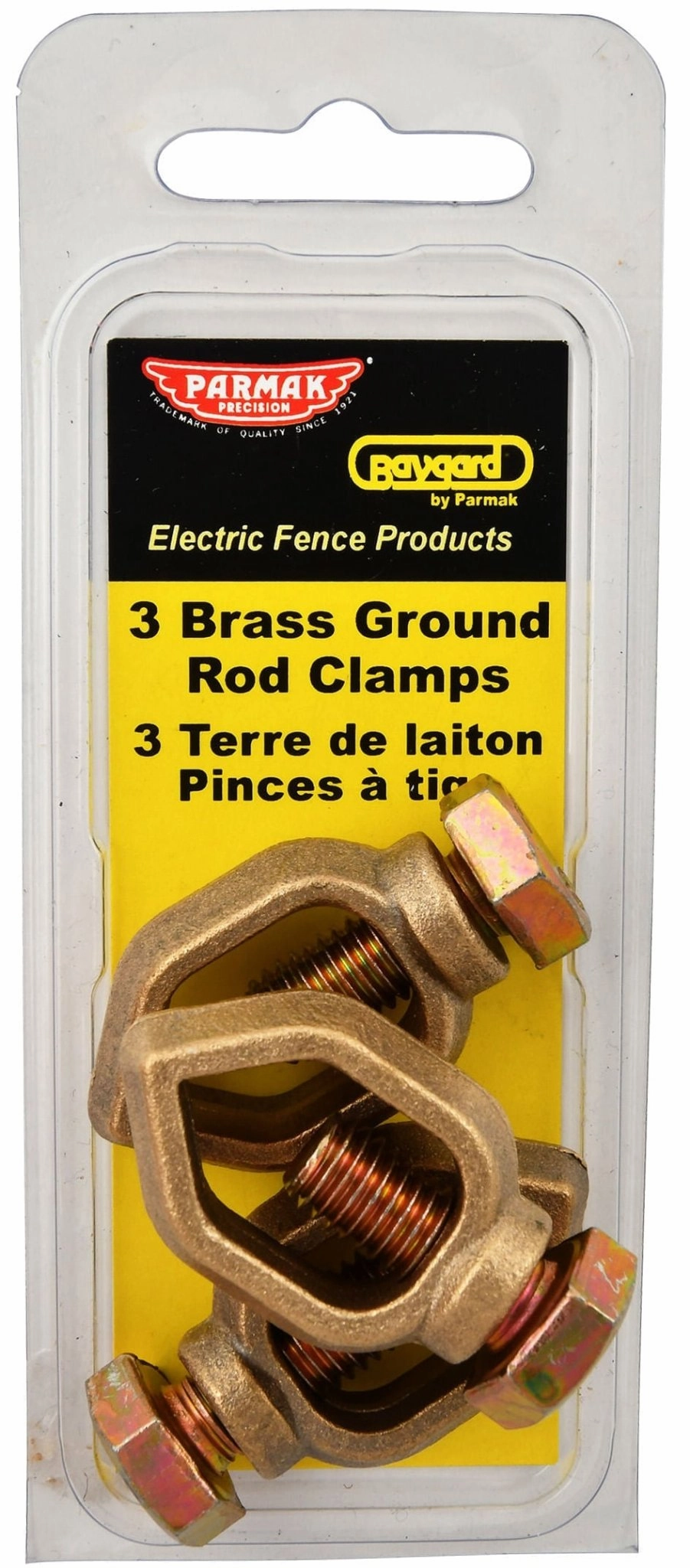 Brass Grounding Rod Clamps, 3 pack