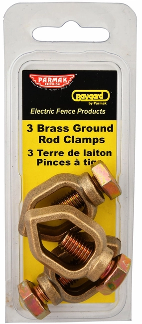 Brass Grounding Rod Clamps, 3 pack