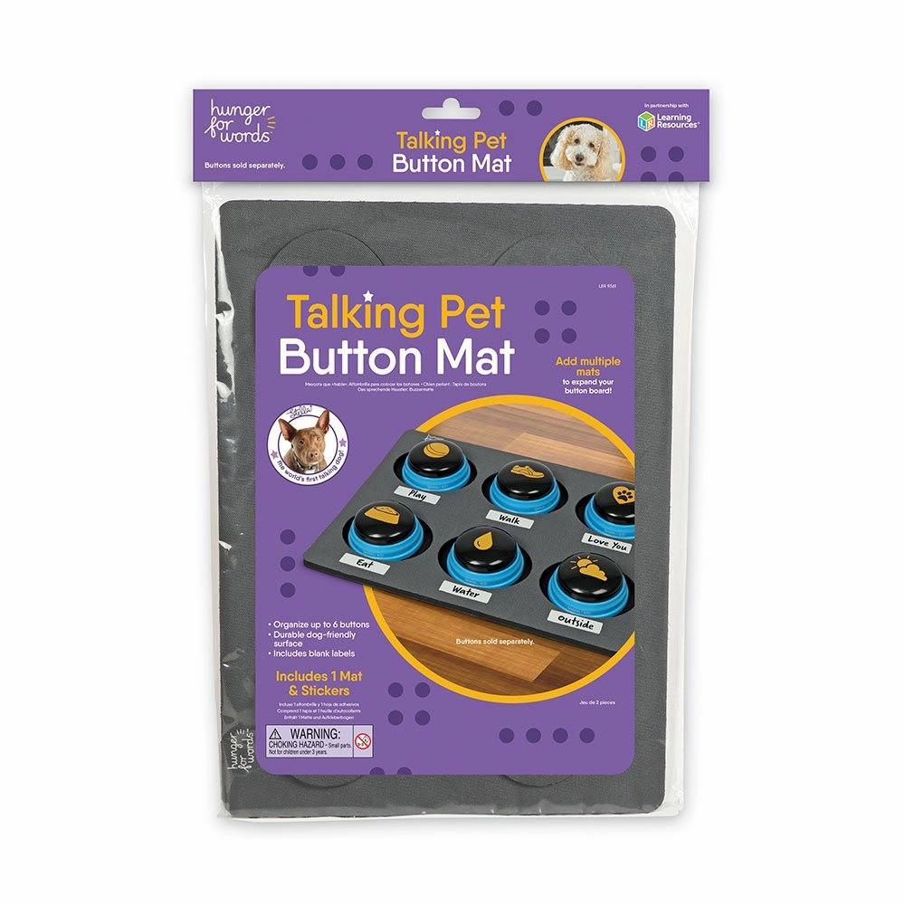 Brightkins Hunger for Words Dog Button Mat