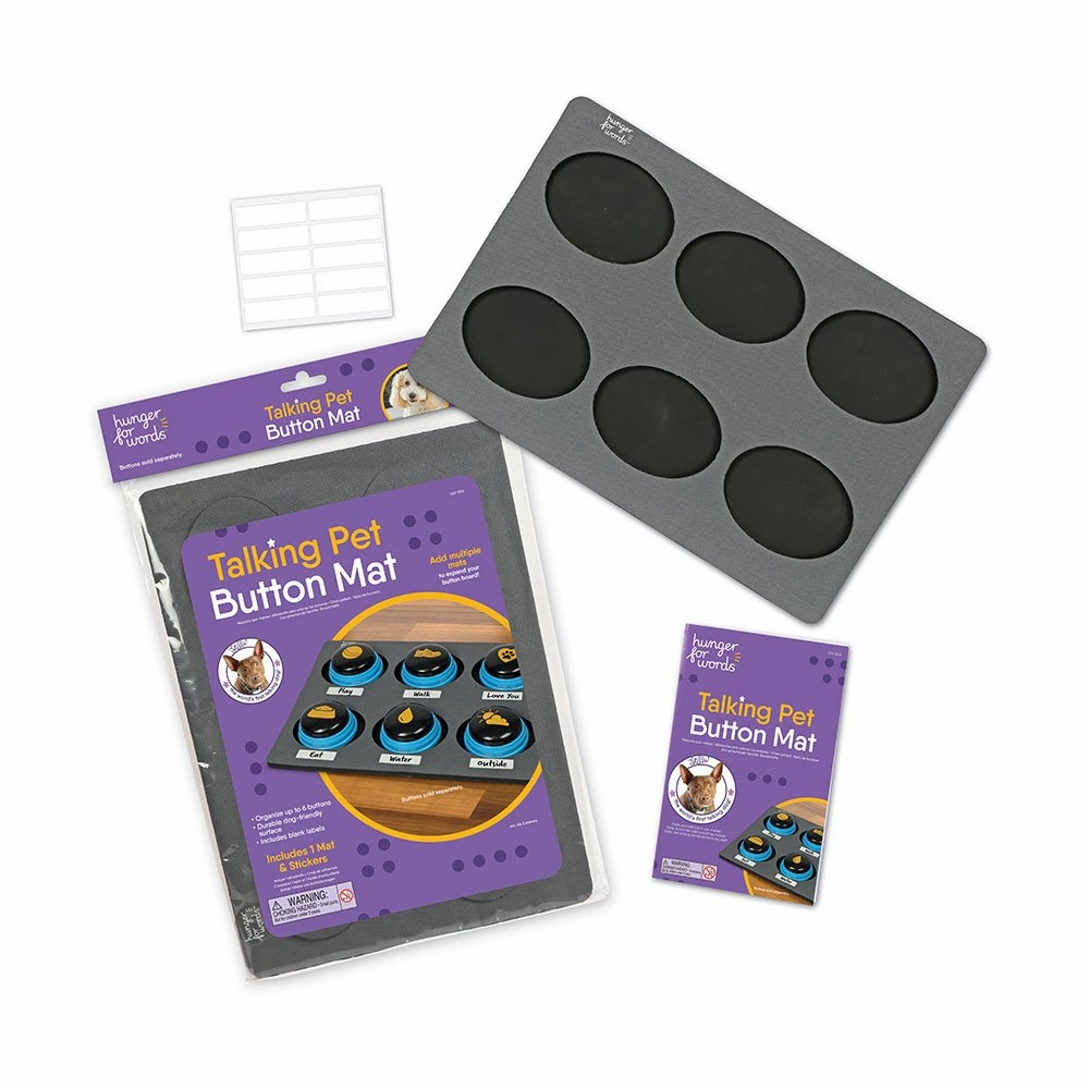 Brightkins Hunger for Words Dog Button Mat
