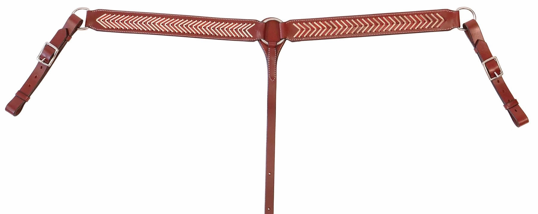 Buffalo Leather Brown Rawhide Laced Breast Collar
