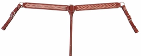 Buffalo Leather Brown Rawhide Laced Breast Collar