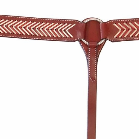 Buffalo Leather Brown Rawhide Laced Breast Collar